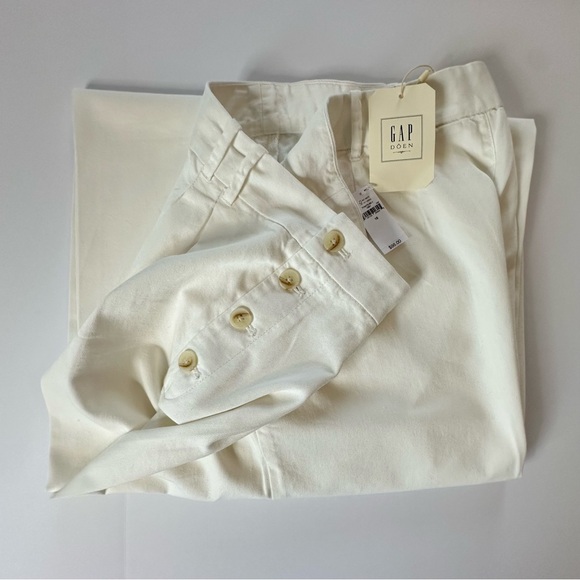 Gap × DÔEN High Rise Pleated Trousers in New Off White | 16 | NWT - Picture 4 of 16